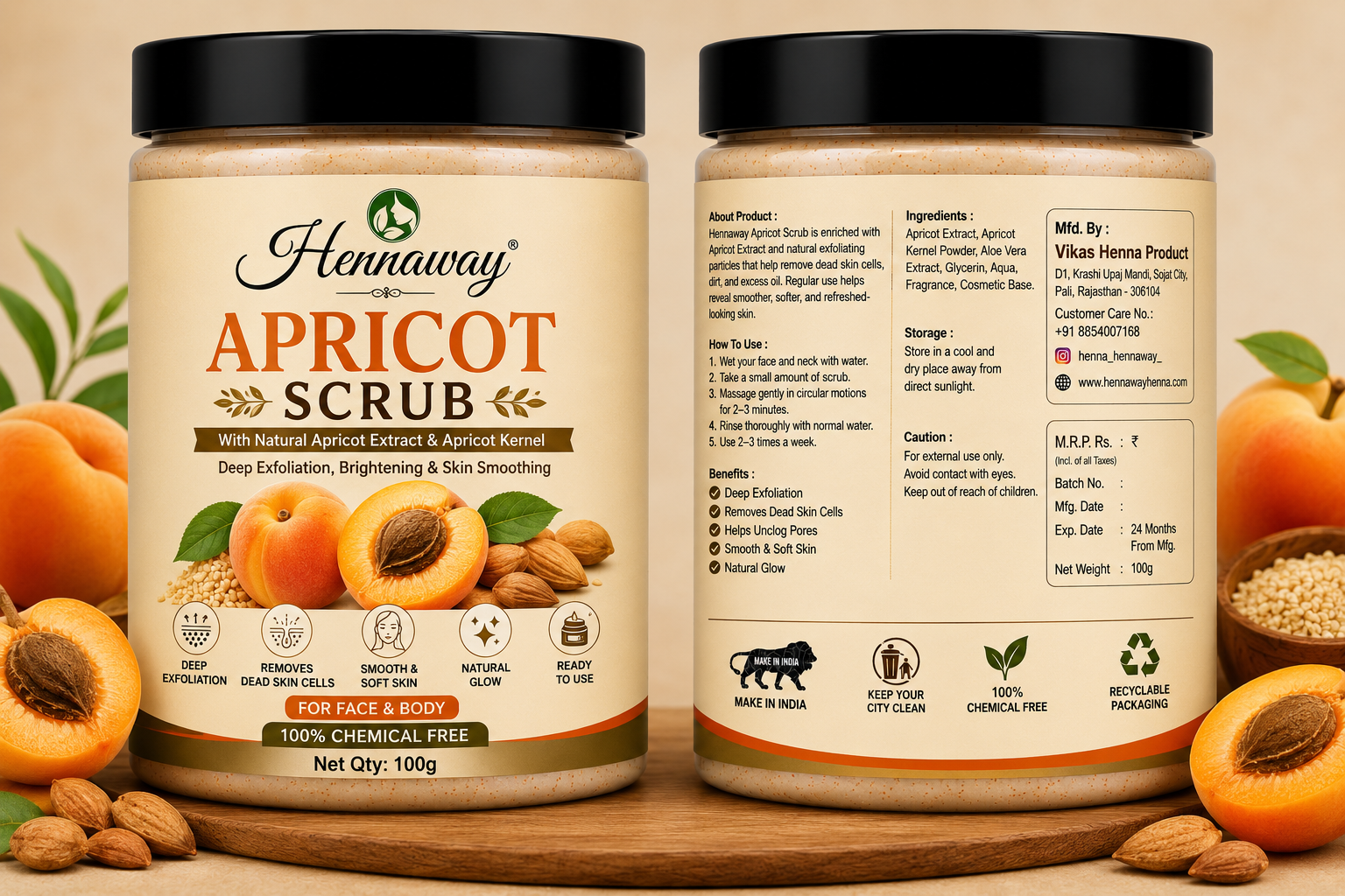 Hennaway Multani Papaya Scrub 100GM