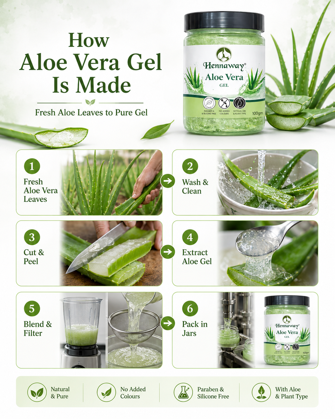 Hennaway Aloe Vera Gel 100g