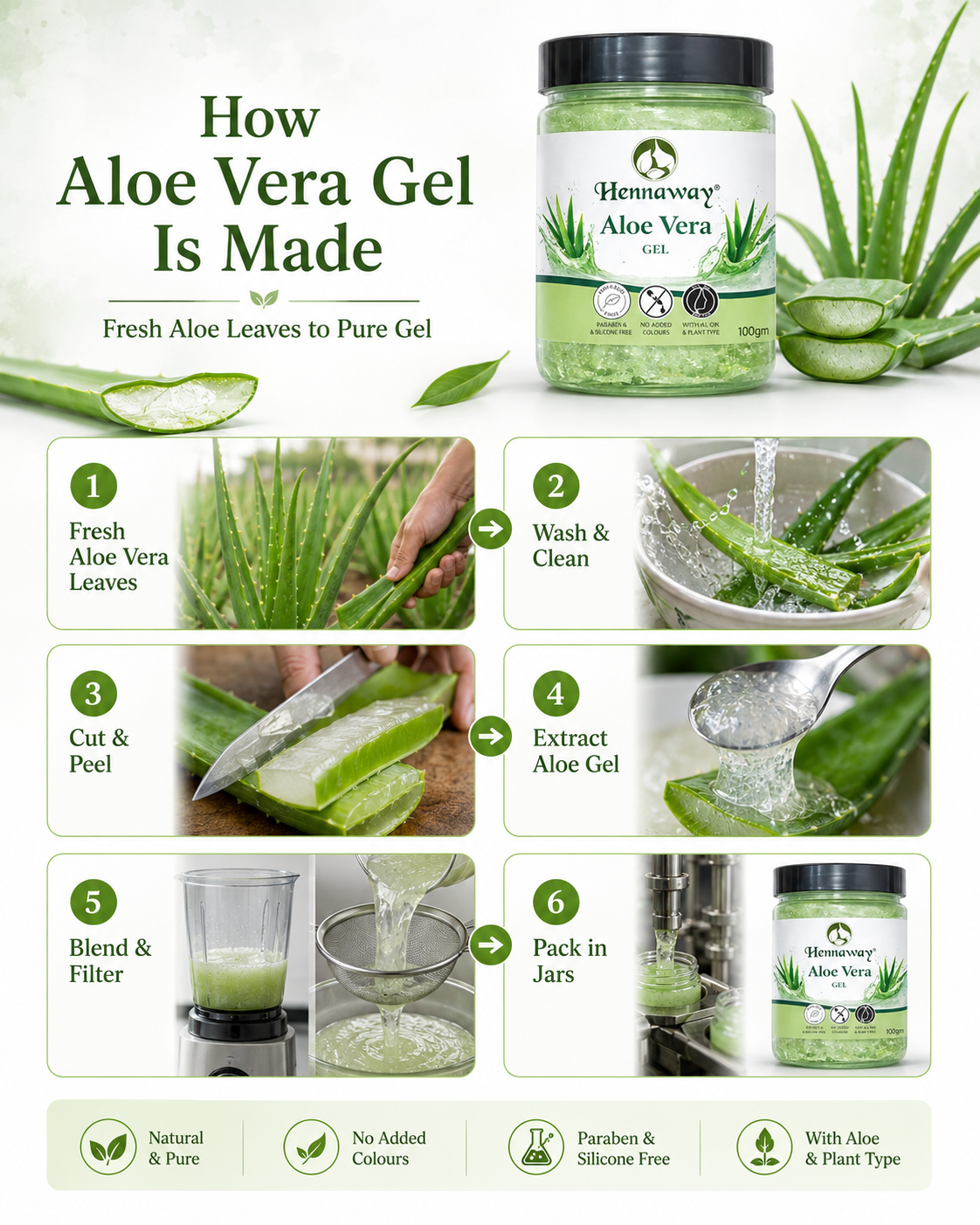 Hennaway Aloe Vera Gel 100g