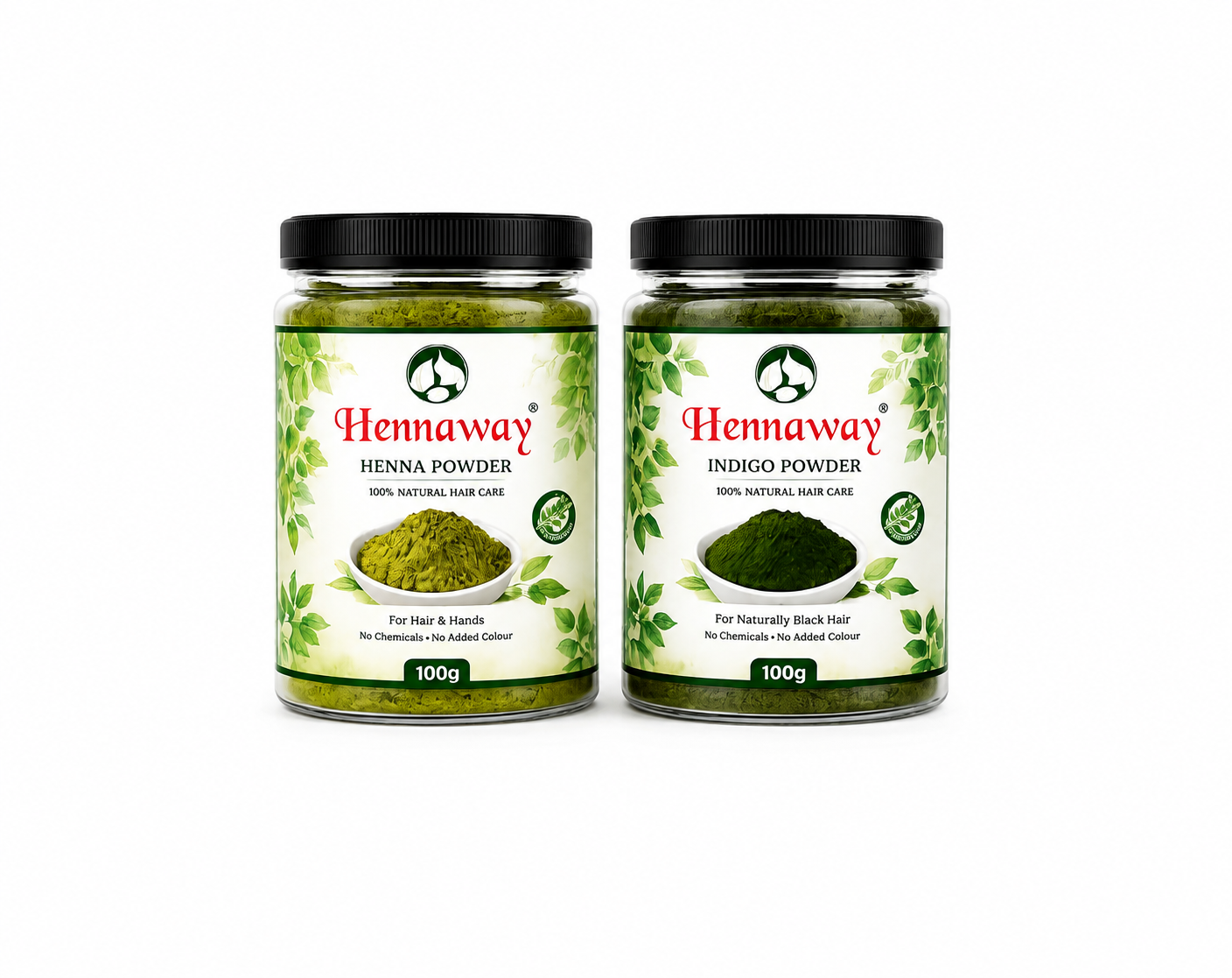 Hennaway Henna Powder + Indigo Powder Combo Pack (100g + 100g)