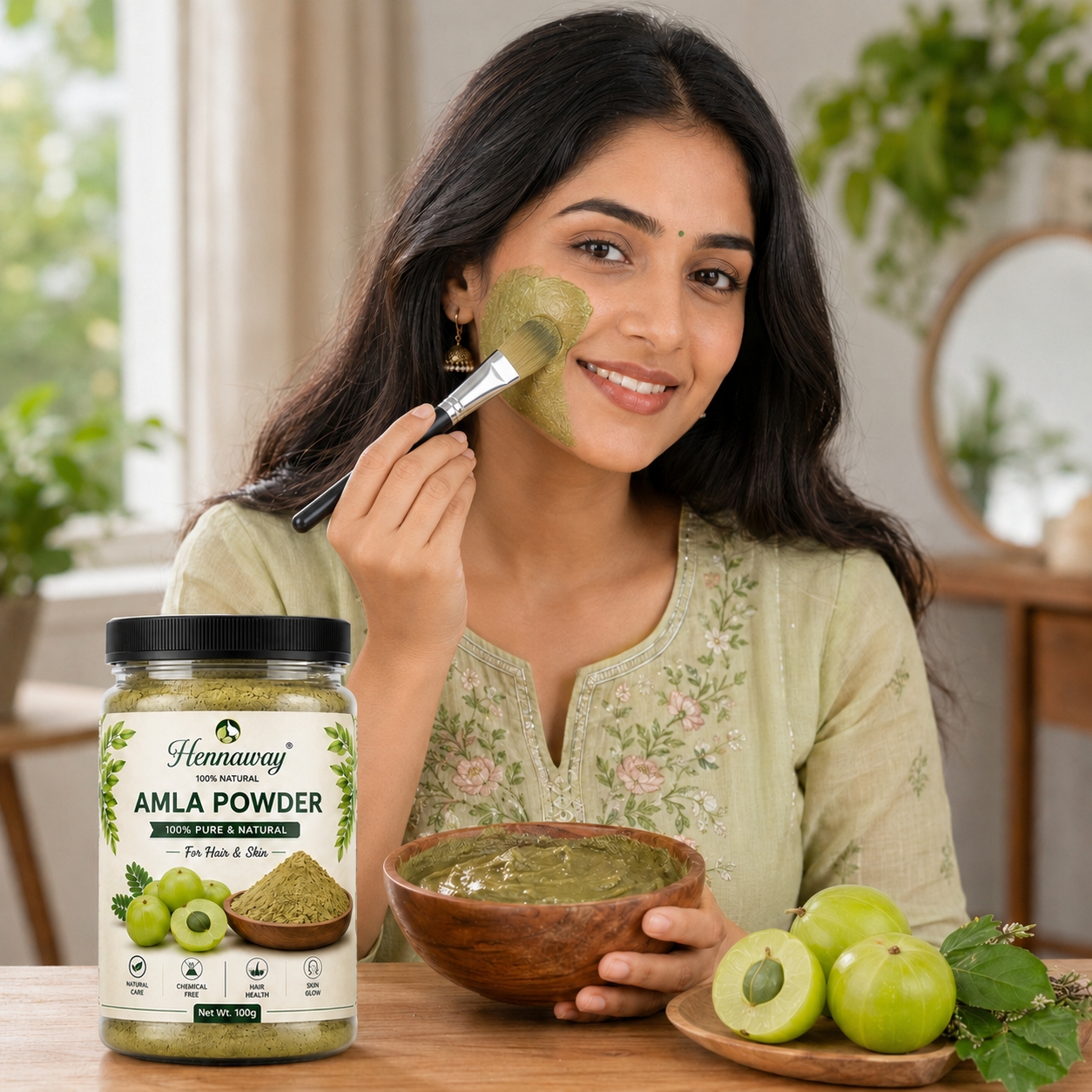 Hennaway 100% Natural Amla Powder for Hair & face