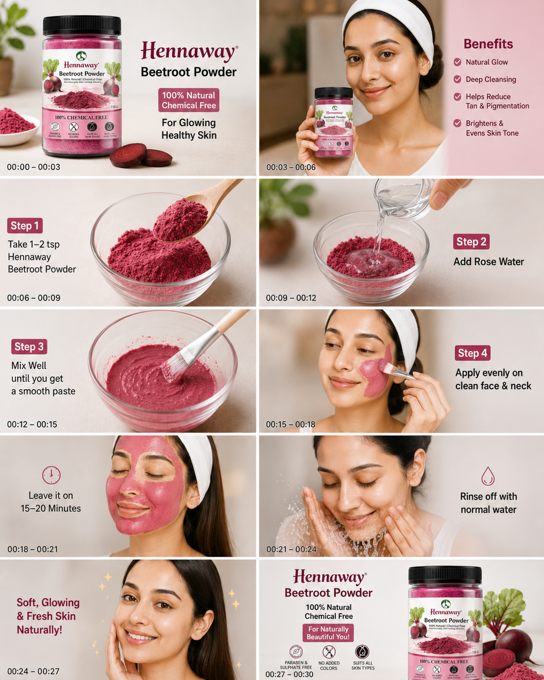 Hennaway Beetroot Powder Face Pack 100gm