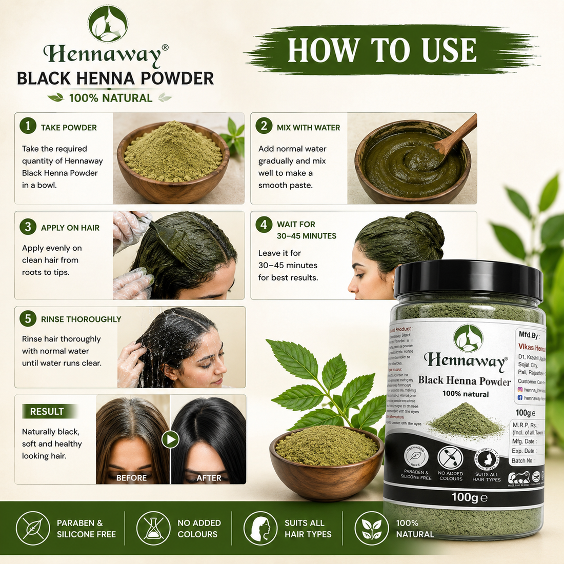 Hennaway Black Henna Powder 100g