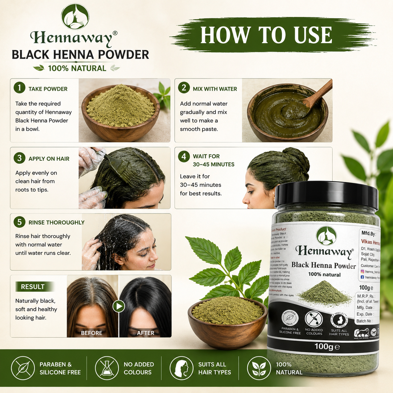 Hennaway Black Henna Powder 100g