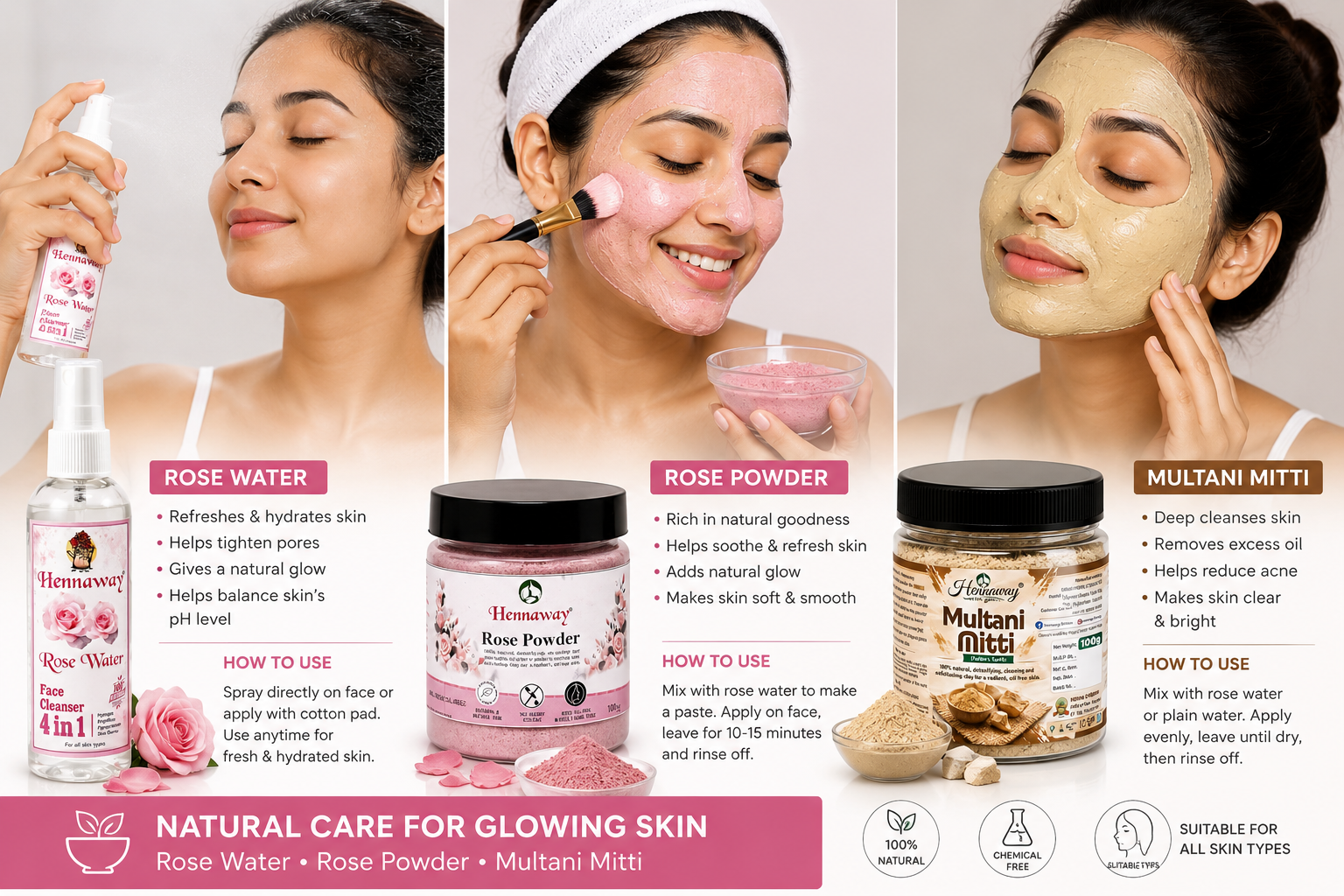 Hennaway Face Pack Combo for Glowing Skin