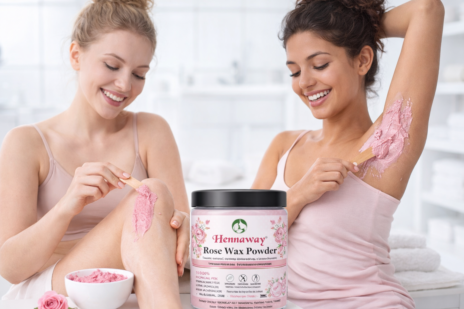 Hennaway Rose Wax Powder - Natural Herbal Hair Removal Powder (100g)