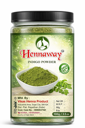 Hennaway Indigo Powder | 100% Natural Indigo Leaf Powder 100gm