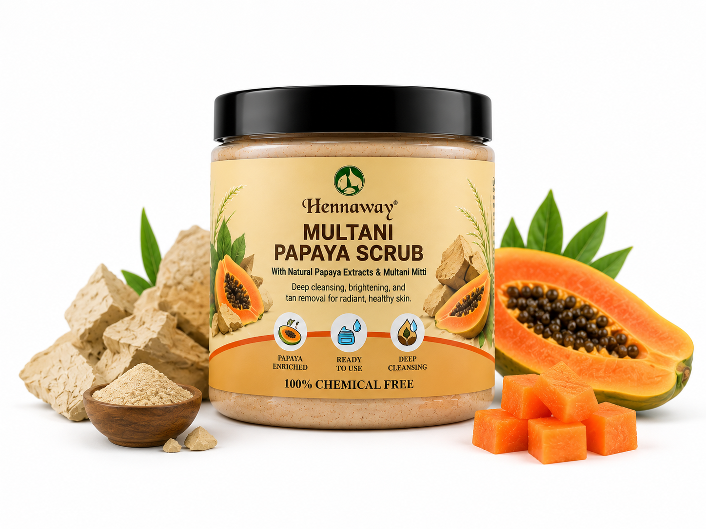 Hennaway Multani Papaya Scrub 100GM