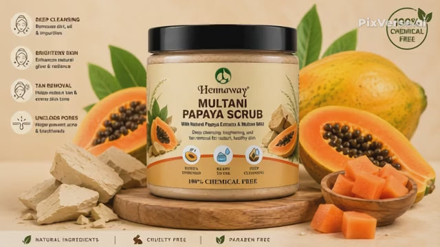 Hennaway Multani Papaya Scrub 100GM